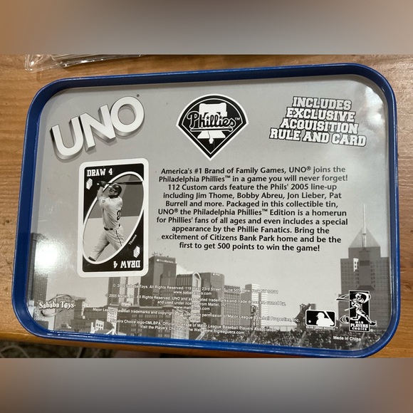 Sababa Toys: Philadelphia Phillies n Classic Uno cards in collectors medal Tin. - Picture 5 of 7